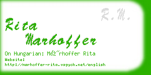 rita marhoffer business card